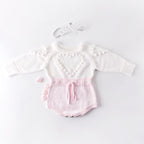 Long Sleeve Heart Knitted Romper