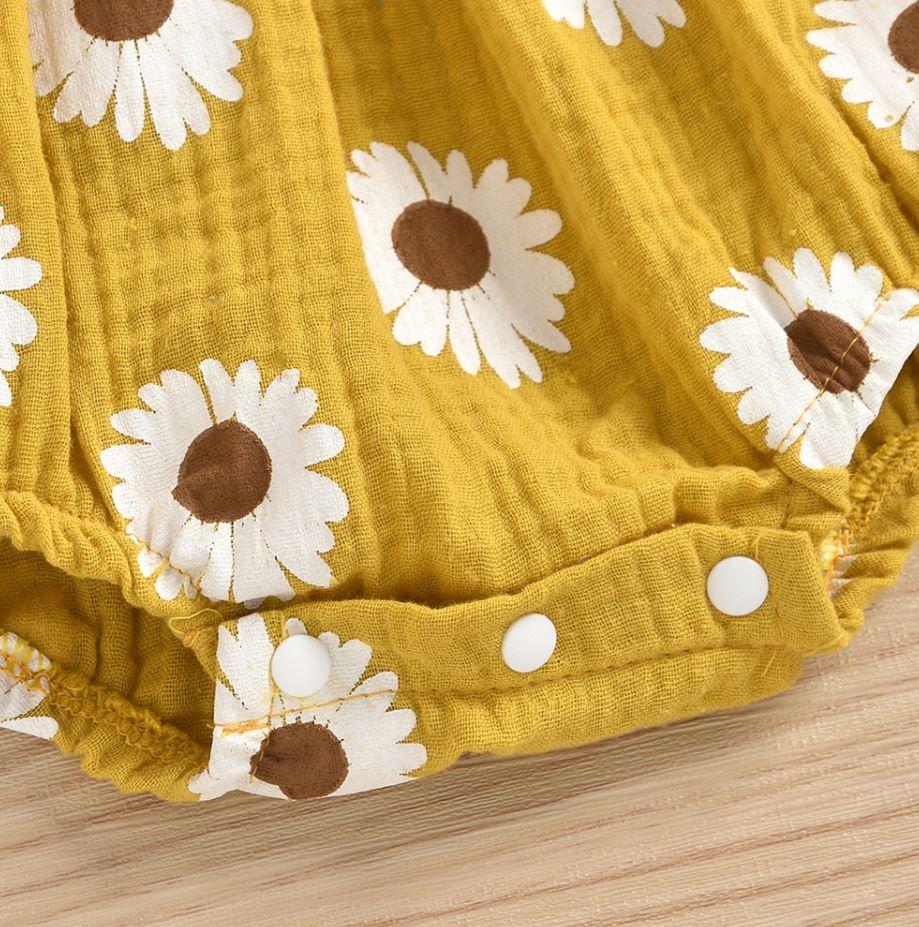 Shoulder Tie Daisy Romper