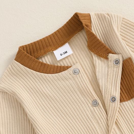 Ribbed Pocket Footie Onesie