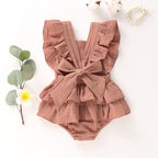 Ruffle Hem Bow Romper