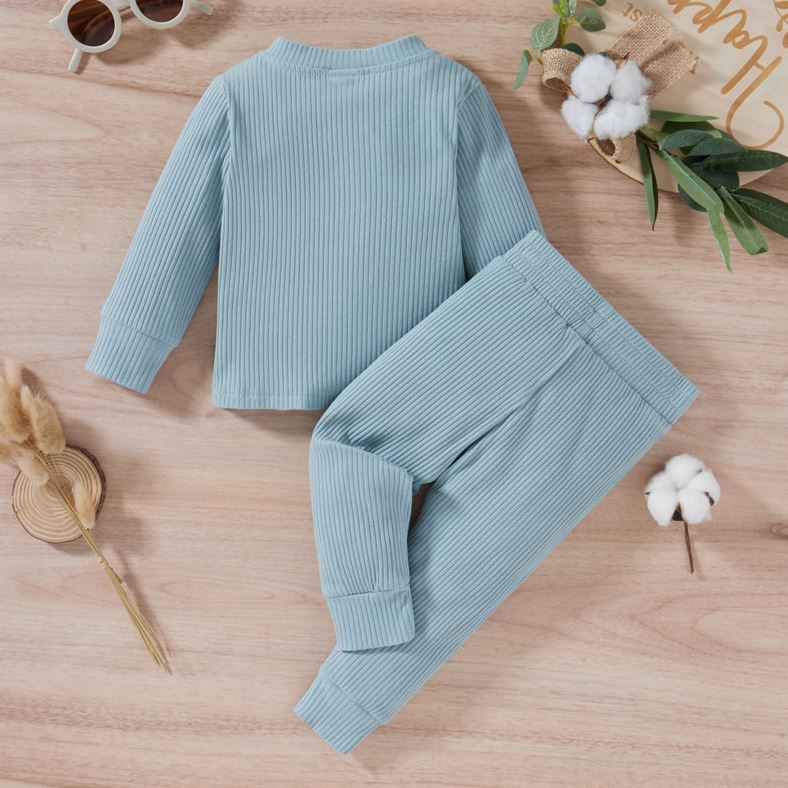 Ribbed Solid Jogger Set