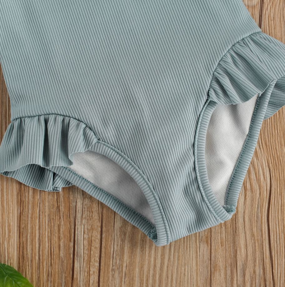 Solid Long Sleeve Swimsuit