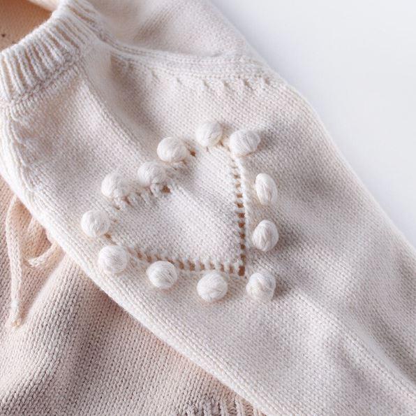 Long Sleeve Heart Knitted Romper