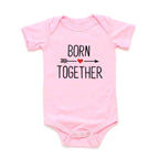 Born Together Friends Forever Twin Onesies