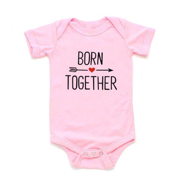Born Together Friends Forever Twin Onesies
