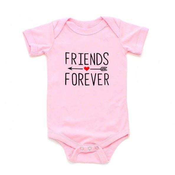 Born Together Friends Forever Twin Onesies