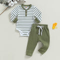 Ribbed Striped Onesie & Pants
