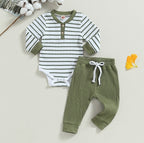 Ribbed Striped Onesie & Pants
