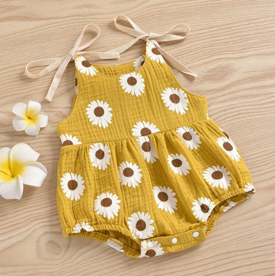 Shoulder Tie Daisy Romper