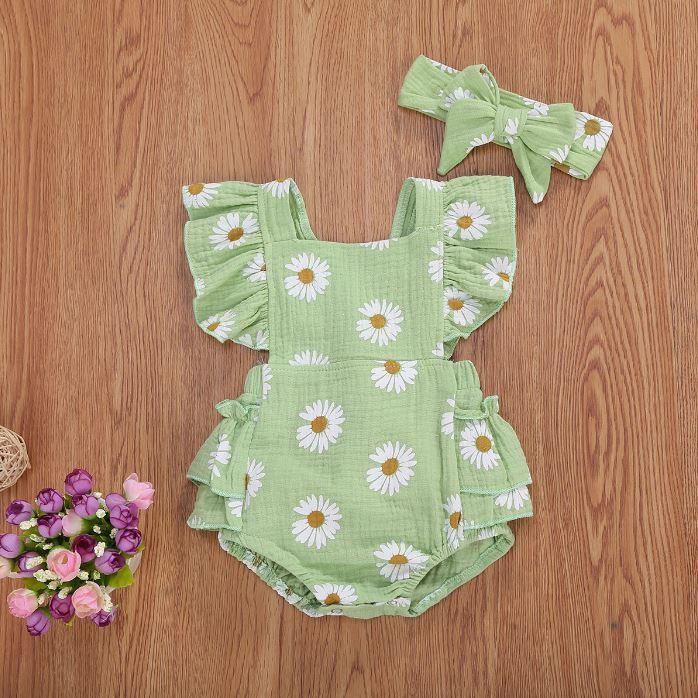 Floral Ruffled Daisy Romper