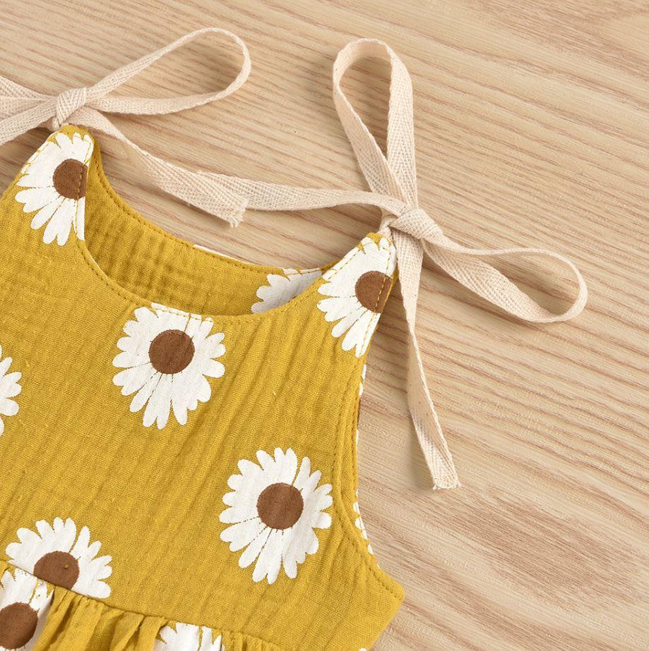 Shoulder Tie Daisy Romper