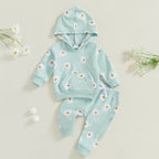 Daisy Flower Hooded Jogger Set