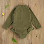 Solid Long Sleeve Swimsuit