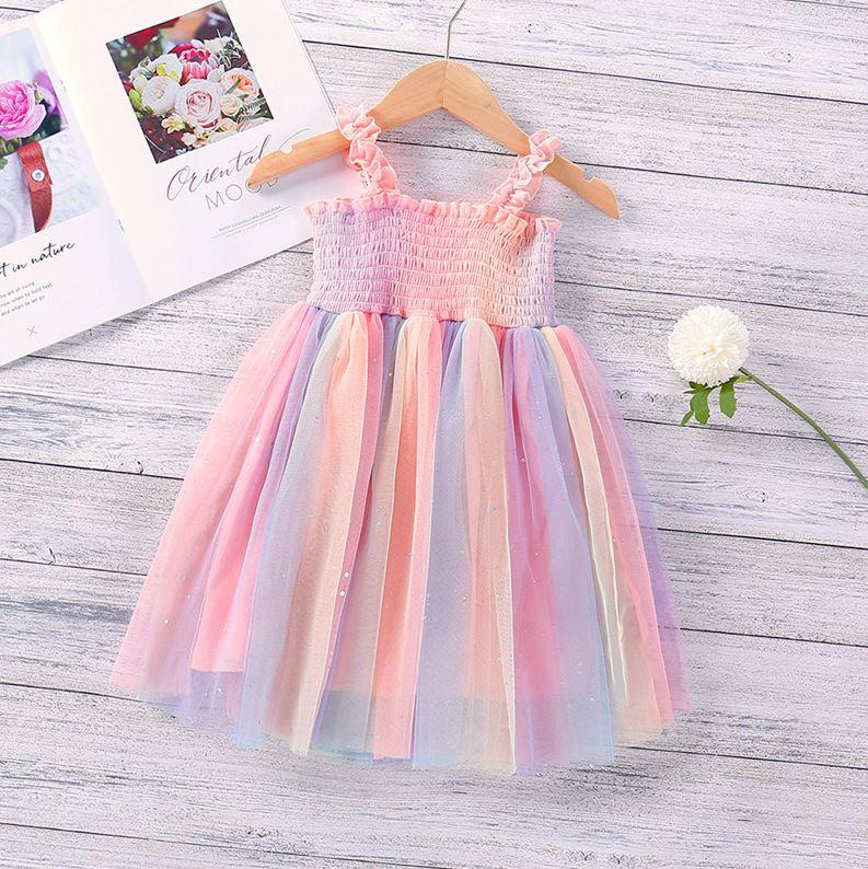Rainbow Mesh Tutu Dress