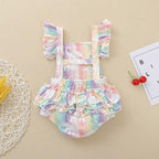 Rainbow Striped Dinosaur Romper