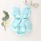 Ruffle Hem Bow Romper