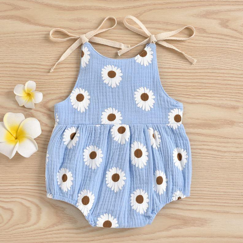 Shoulder Tie Daisy Romper