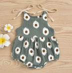 Shoulder Tie Daisy Romper