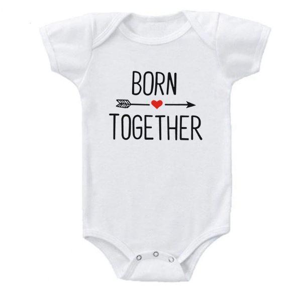 Born Together Friends Forever Twin Onesies