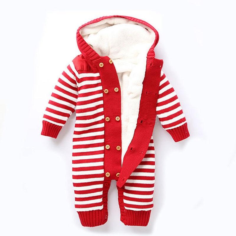 Striped Winter Knitted Romper (Multiple Colors)