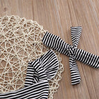 Striped Romper With Bow