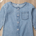 Long Sleeve Denim Romper