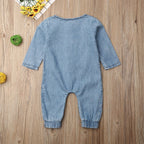 Long Sleeve Denim Romper