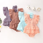 Ruffle Hem Bow Romper
