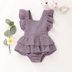 Ruffle Hem Bow Romper