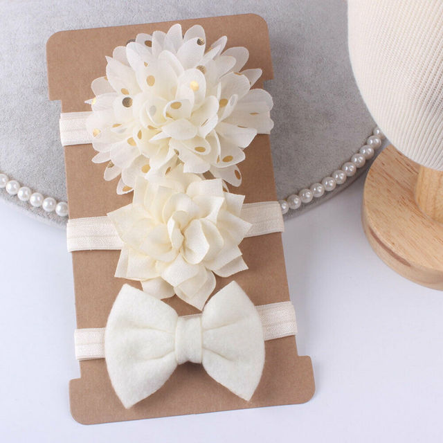 3 Pack Floral Bow Headbands