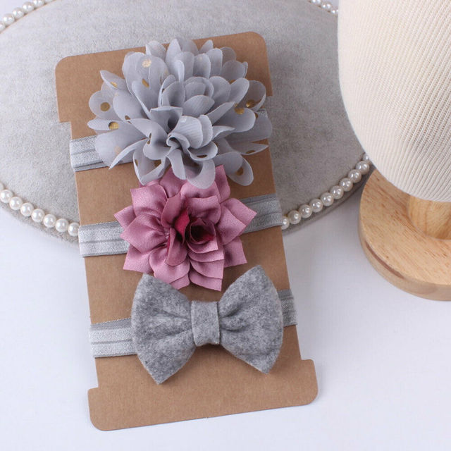 3 Pack Floral Bow Headbands