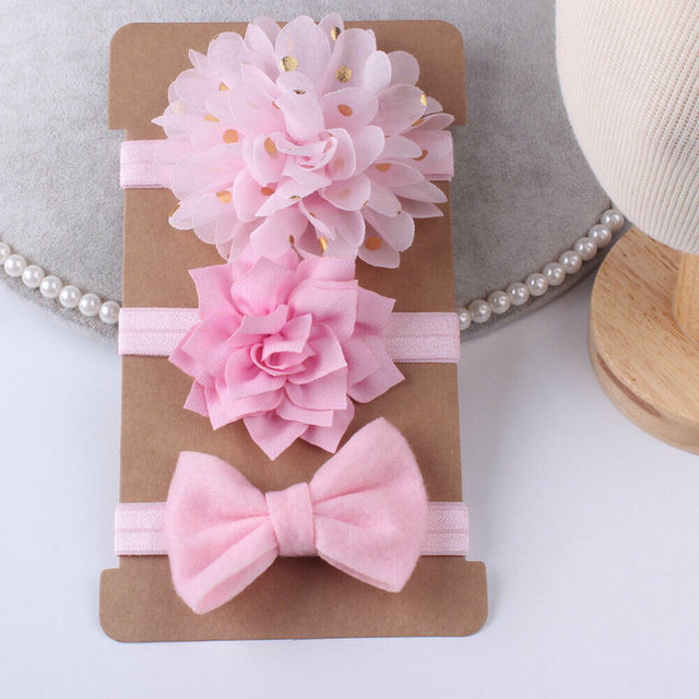 3 Pack Floral Bow Headbands