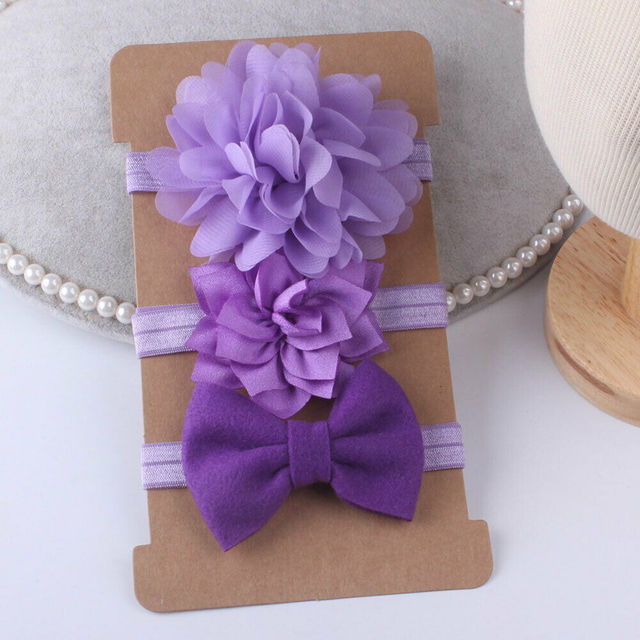 3 Pack Floral Bow Headbands