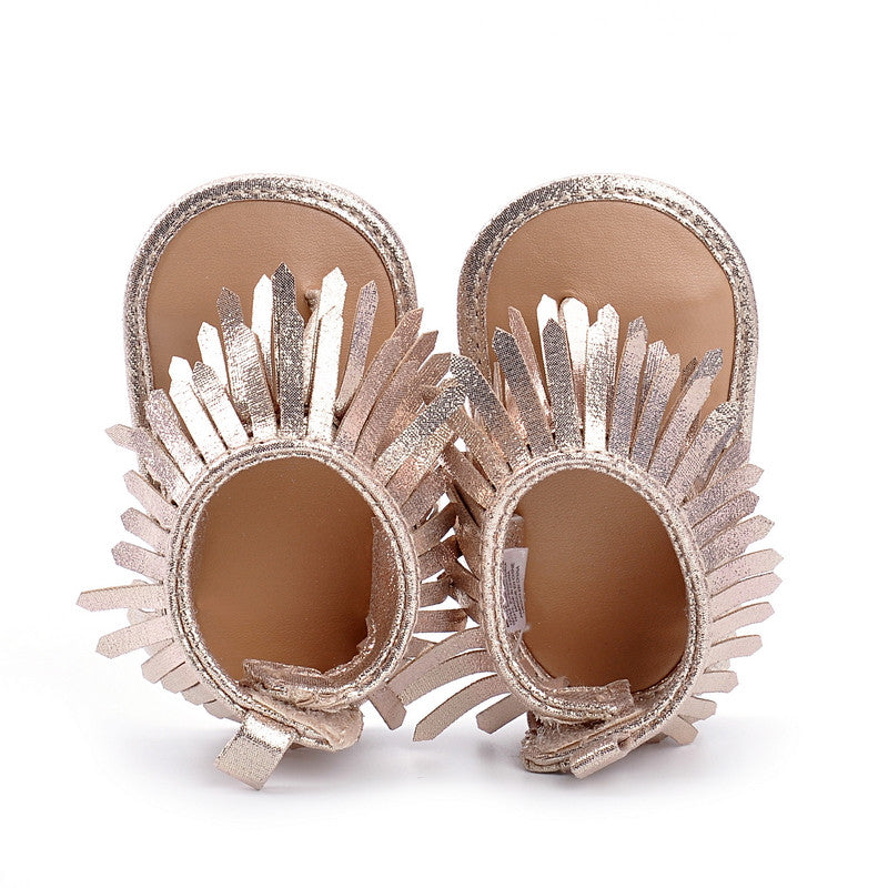 Neutral Summer Tassel Sandals