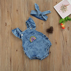 Denim Rainbow Romper