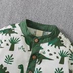 Dinosaur Button Shirt with Shorts