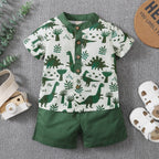 Dinosaur Button Shirt with Shorts