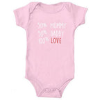 50% Mommy 50% Daddy 100% Love Onesie (Multiple Colors)