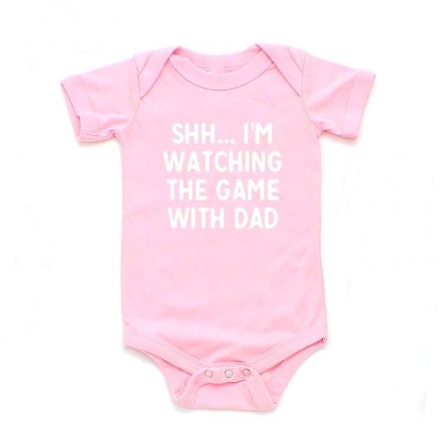 Dad and I are Watching the Game Onesie (Multiple Colors)