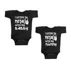 I Listen to Metal with My Daddy or Mommy Onesie (Multiple Colors)