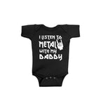 I Listen to Metal with My Daddy or Mommy Onesie (Multiple Colors)