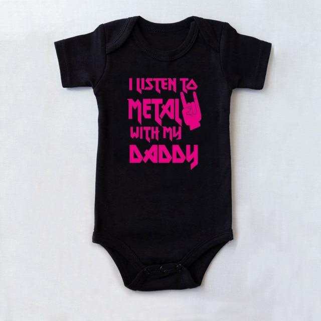 I Listen to Metal with My Daddy or Mommy Onesie (Multiple Colors)