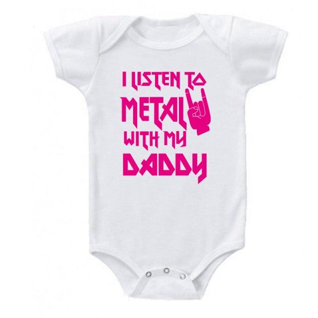 I Listen to Metal with My Daddy or Mommy Onesie (Multiple Colors)