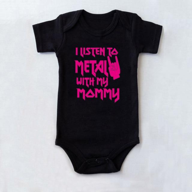 I Listen to Metal with My Daddy or Mommy Onesie (Multiple Colors)
