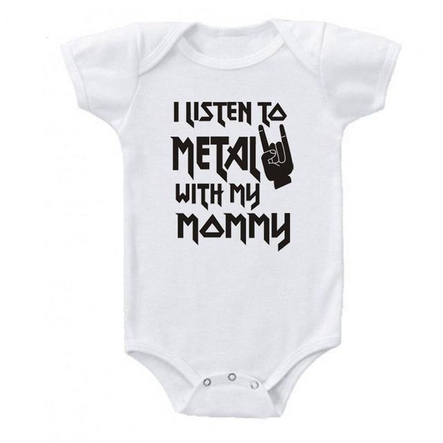 I Listen to Metal with My Daddy or Mommy Onesie (Multiple Colors)