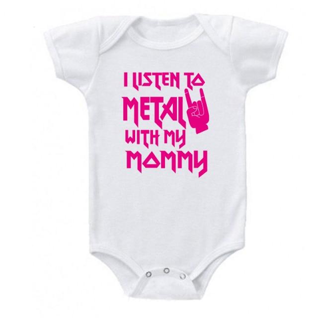 I Listen to Metal with My Daddy or Mommy Onesie (Multiple Colors)