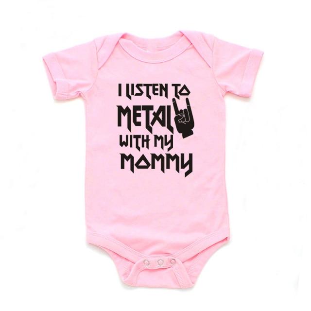 I Listen to Metal with My Daddy or Mommy Onesie (Multiple Colors)