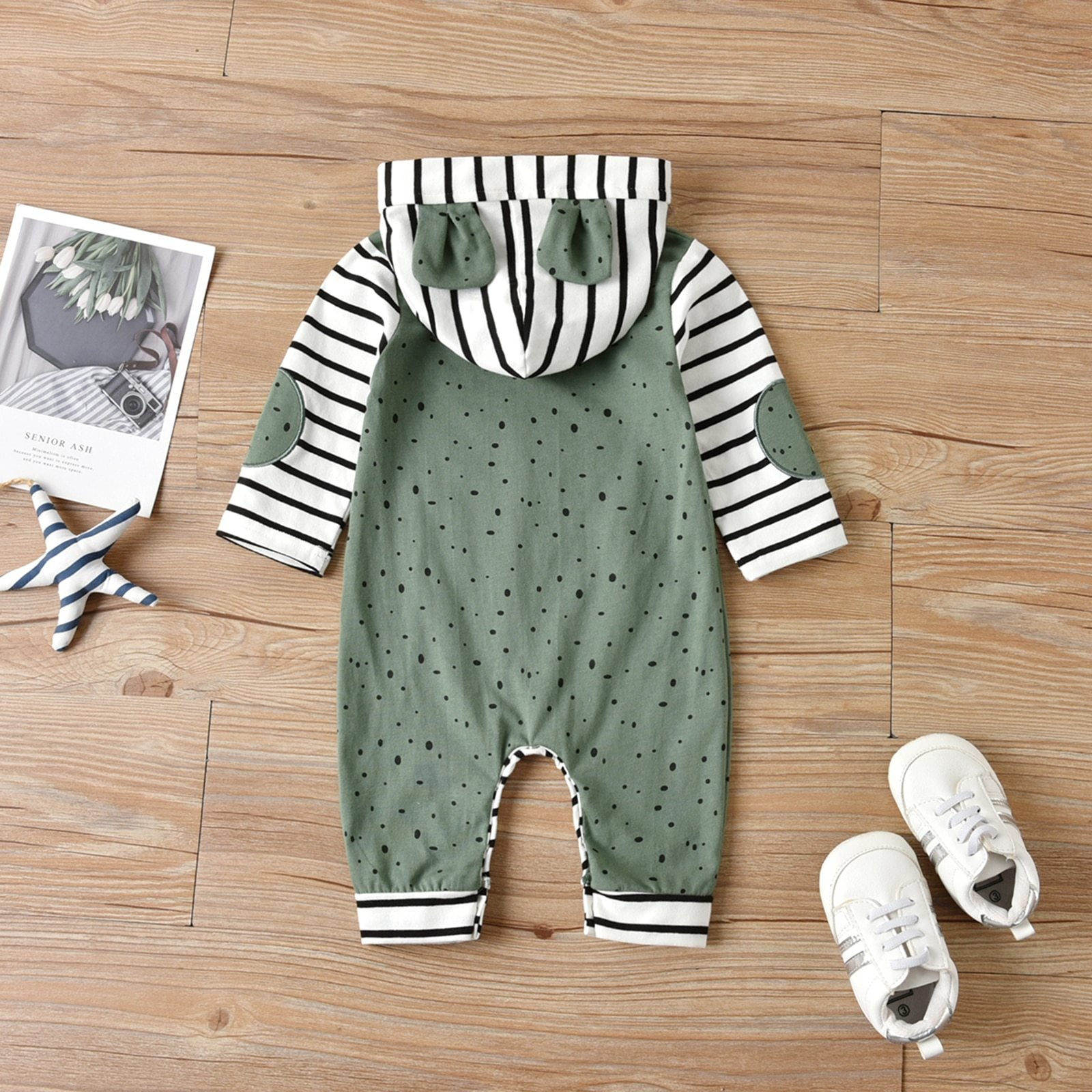 Striped Little Bear Romper