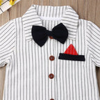 Striped Formal Bow Tie Romper