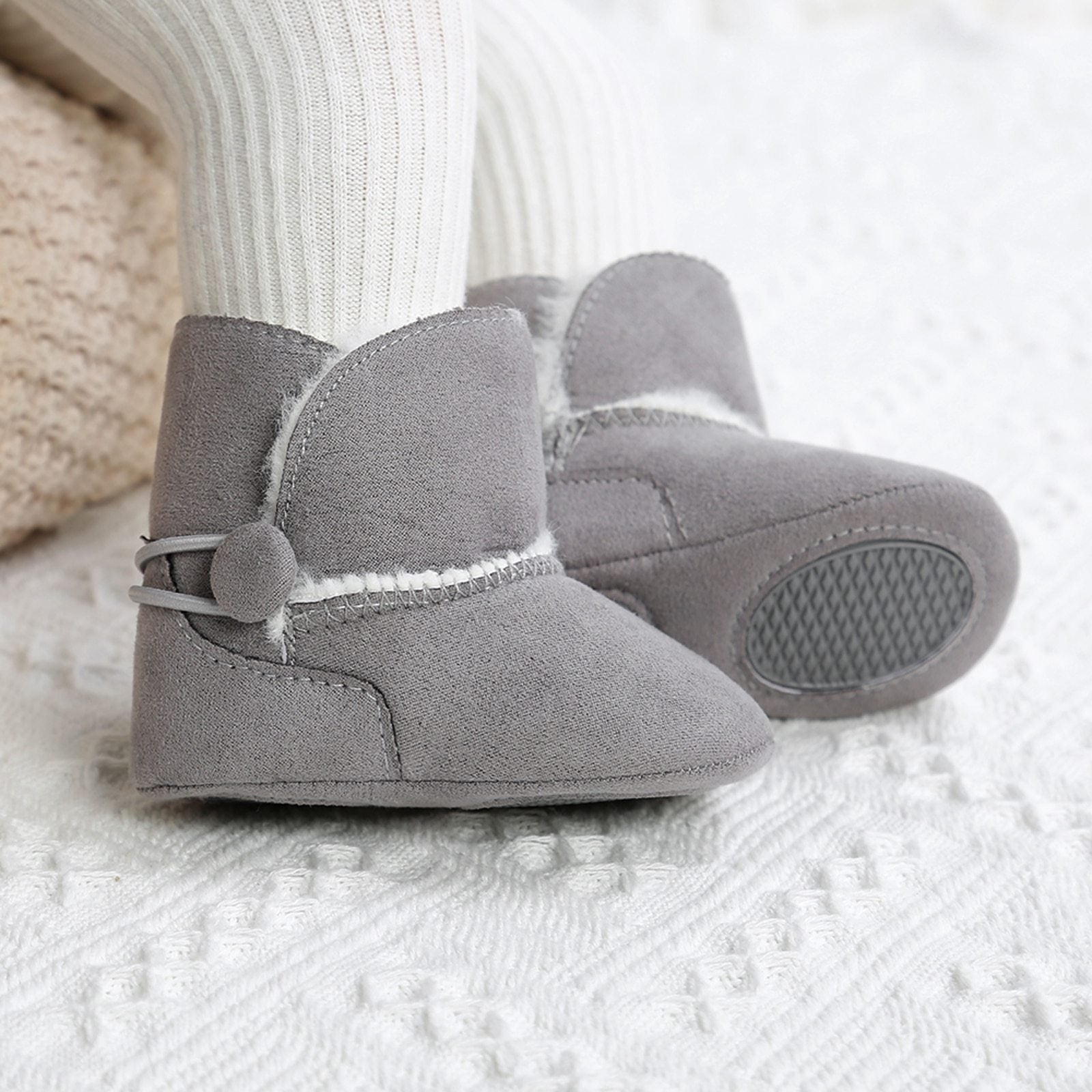 Solid Plush Boots